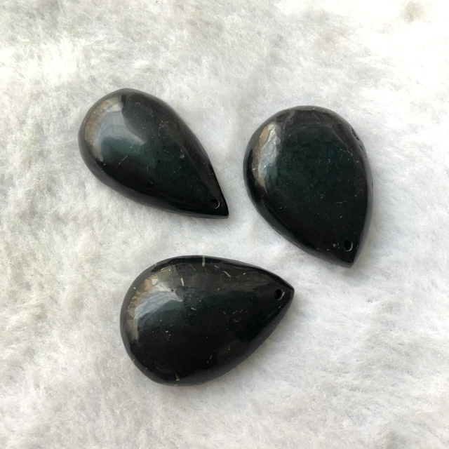 Russia shungite !1pcs 100% natural shungite bead pendant,pear drop healing gem stone pendant,energy healing gem stones 30mm+
