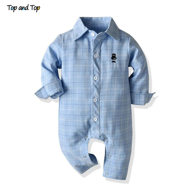 

Весенне-осенний клетчатый комбинезон с длинным рукавом для мальчиков