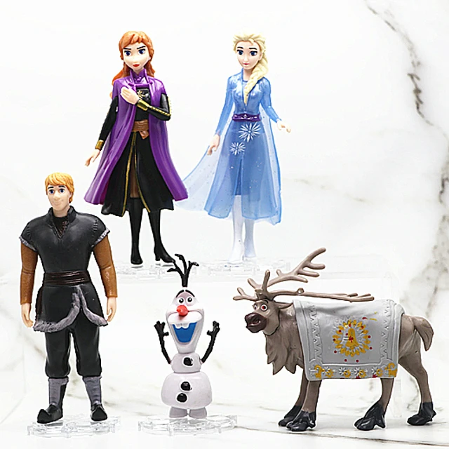 Disney Frozen Princess Elsa Anna Olaf Figures Model Elza Girl Doll Toy Preferred Gift Set Children Birthday Christmas Gift