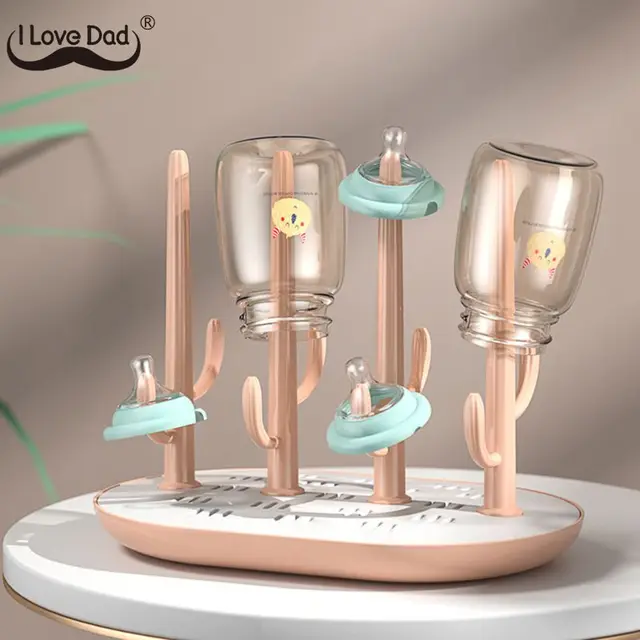 Cute Baby Bottle Drying Rack Solid Color Baby Feeding Bottle Drain Rack Baby Bottle Holder Feeding Stuff