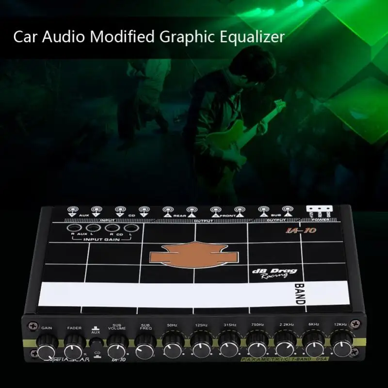 Автомобильный аудио модифицированный Графический Эквалайзер EQ 7s автомобильный аудио стерео тюнер с 3,5 мм Aux-in и ручка автомобильный аудиоэквалайзер