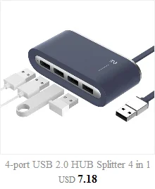 Высокое качество светодиодный мини 4 Порты и разъёмы концентратор высокой Скорость USB 2,0 сплиттер адаптер концентратор с кабелем для MacBook, ПК, ноутбук