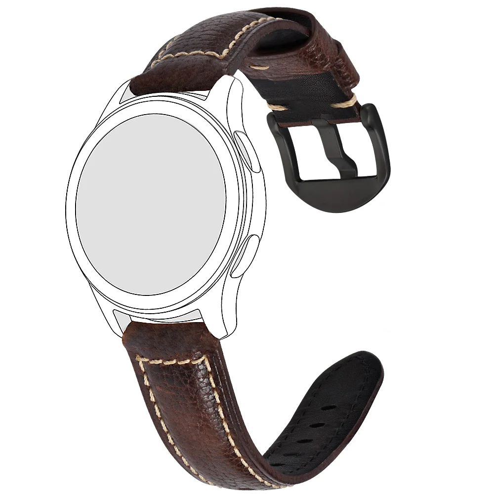 

BEAFIRY Oil Tanned/Lichi Leather Watch Band 19mm 20mm 21mm 22mm 23mm 24mm Brown Blue Straps Watchbands for Men Women Wirstband