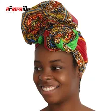 

2020 African Head Wraps Nigerian Gele Headtie for Women Rich Print Headband Traditional BazinDresses Scarf 50*180CM SP127