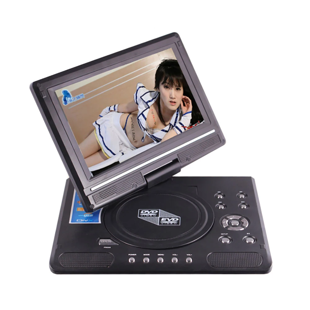 Reproductor de DVD portátil con pantalla de TFT LCD de 9 pulgadas, 9,8  juegos giratorios, TV analógica, USB y ranura para tarjeta SD, VCD, CD, MP3|portable  dvd player|dvd playerdvd portable player -