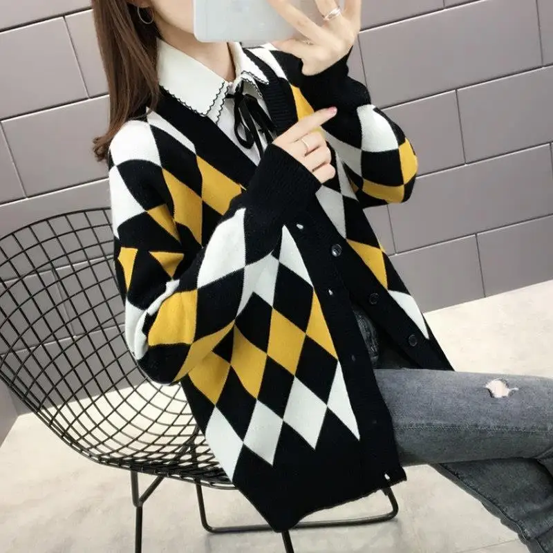 Женский сетчатый красный свитер кардиган осень зима 2019 Новая женская вязанная