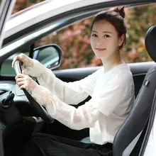 Стиль солнце-стойкие перчатки Для женщин Летняя одежда с зашитой от уф, тонкий лед кружевная Солнцезащитная-упорная манжета рукава с длинными