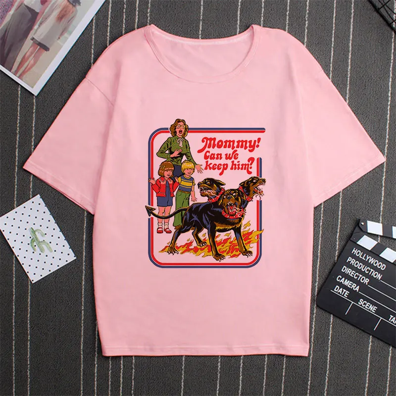 Poleras Mujer De Moda летняя футболка женская сатана печать Vogue Harajuku футболка плюс размер Эстетическая панк Футболка Camiseta Mujer - Цвет: 1493-Pink