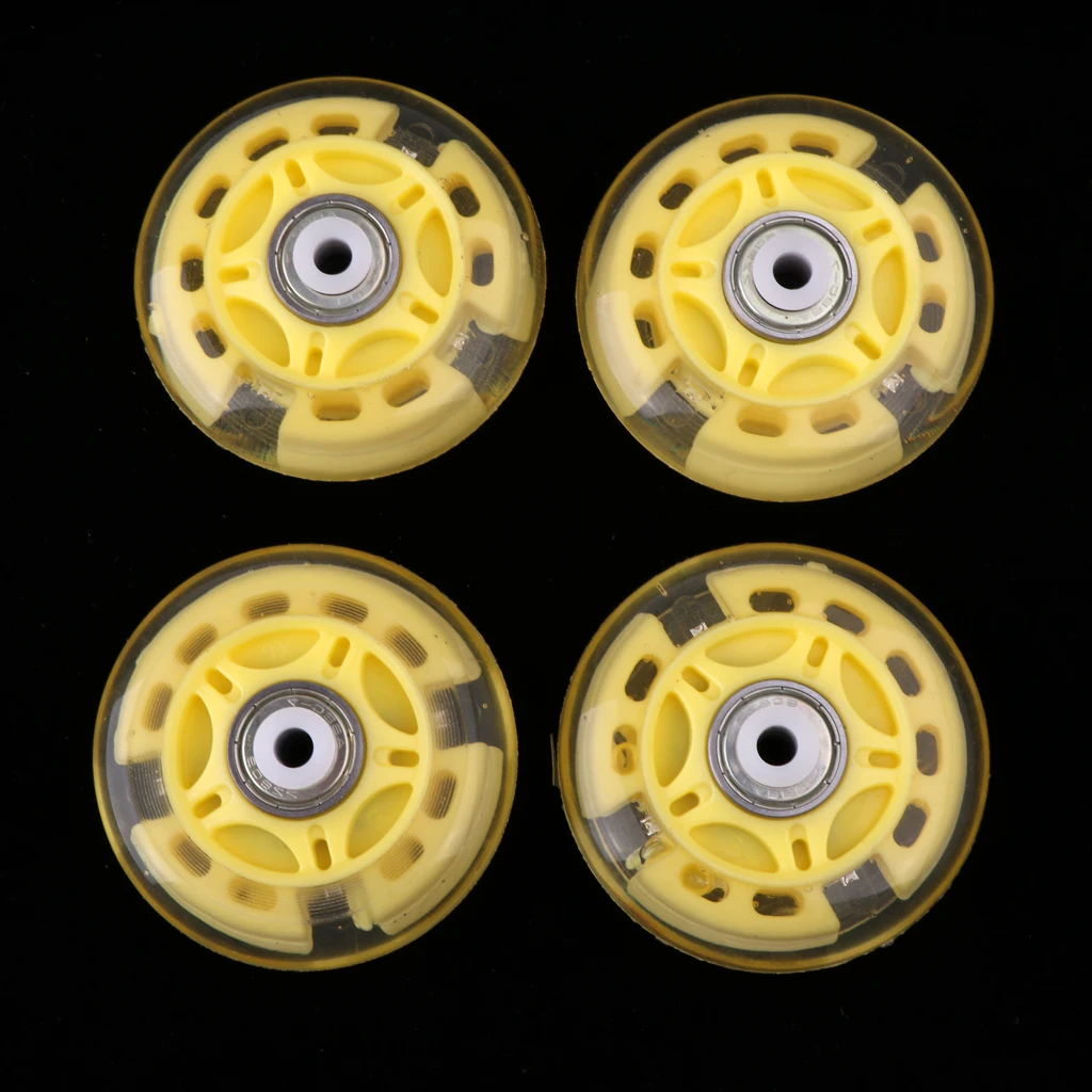 4Pcs Outdoor Inline Roller Skate Hockey Skating Wheels Luminous PU Flash Roller Replacement Durable Sports Accessories Tools 
