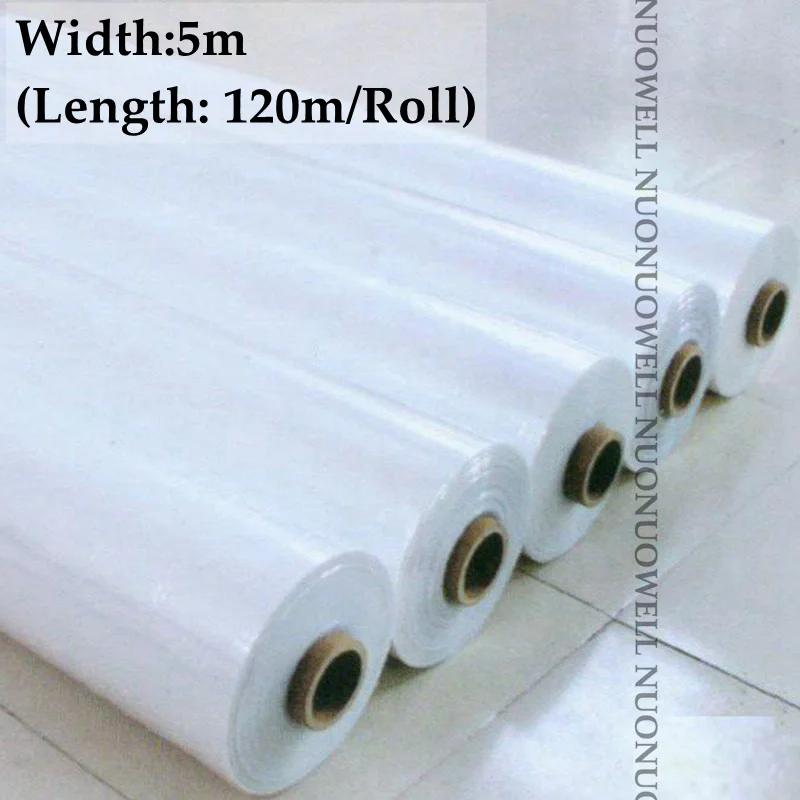 Width 5m L-120m 150 м/рулон 0,08 мм утолщенная сельскохозяйственная пленка непромокаемый брезент теплица PE пластиковая пленка садовое растение сохраняет тепло пленка - Color: Width 5m L-120m