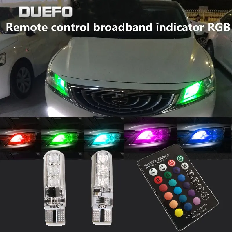 Auto Accessories T10 W5W ABS LED Car Lights RGB with Remote for Ford Focus 2 3 Mk2 Toyota Trd Camry Rav4 Alfa Romeo 147 156 159