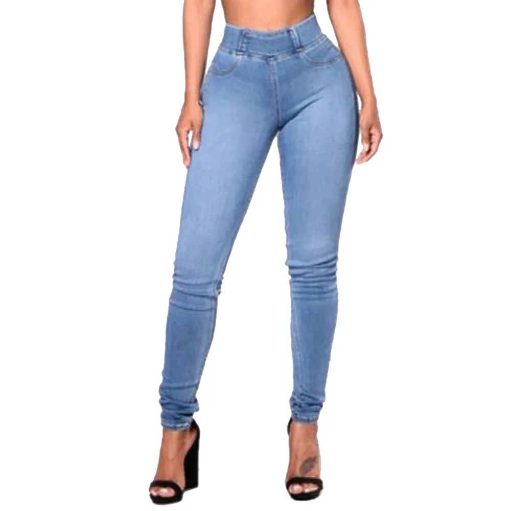 

Jeans for Women Mom Jeans High Waist Jeans Woman High Elastic Plus Size Stretch Jeans Female Washed Denim Skinny Pencil Pants#B