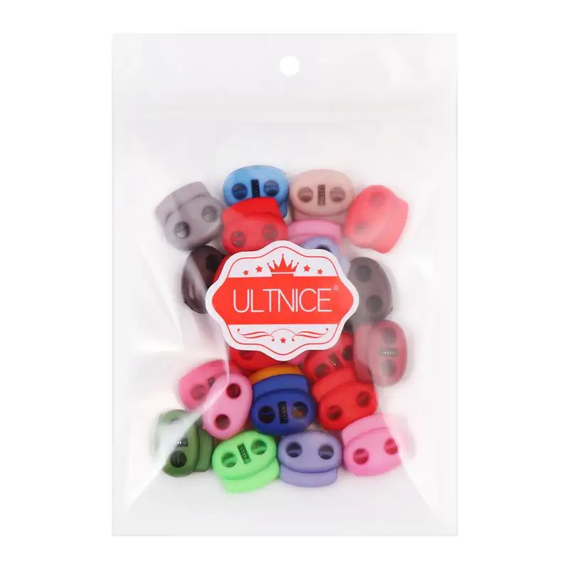 25pcs 토글 스토퍼 클립 스프링 패스너 코드 잠금 버튼 DIY 의류 신발 끈 스포츠웨어 액세서리 (무작위 컬러)