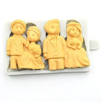 

The Bride and The Bridegroom Silicone Mold Fondant Cake Mold Wedding Decoration DIY Chocolate Biscuit Mold Cake Decorating Tools