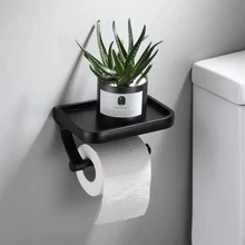 GAMAGE Stainless Steel Toilet Paper Holder Bathroom Wall Mount WC Paper Phone Holder Shelf Towel Roll Shelf Accessories