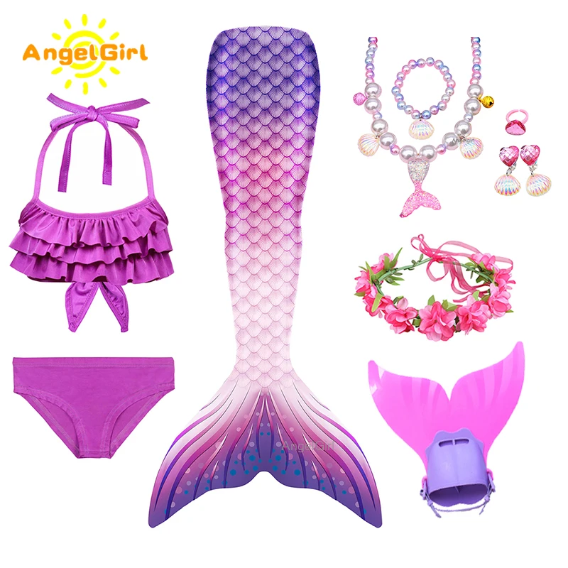 Детский купальник-бикини AngelGirl с хвостом русалки купальный костюм моноластом для