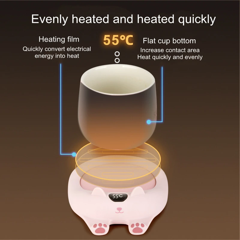 Electric Cup Heater with Phone Holder Coffee Mug Cup Mat Warmer Pad for Home Office Milk Tea Heating Coaster Gift for Friends 5