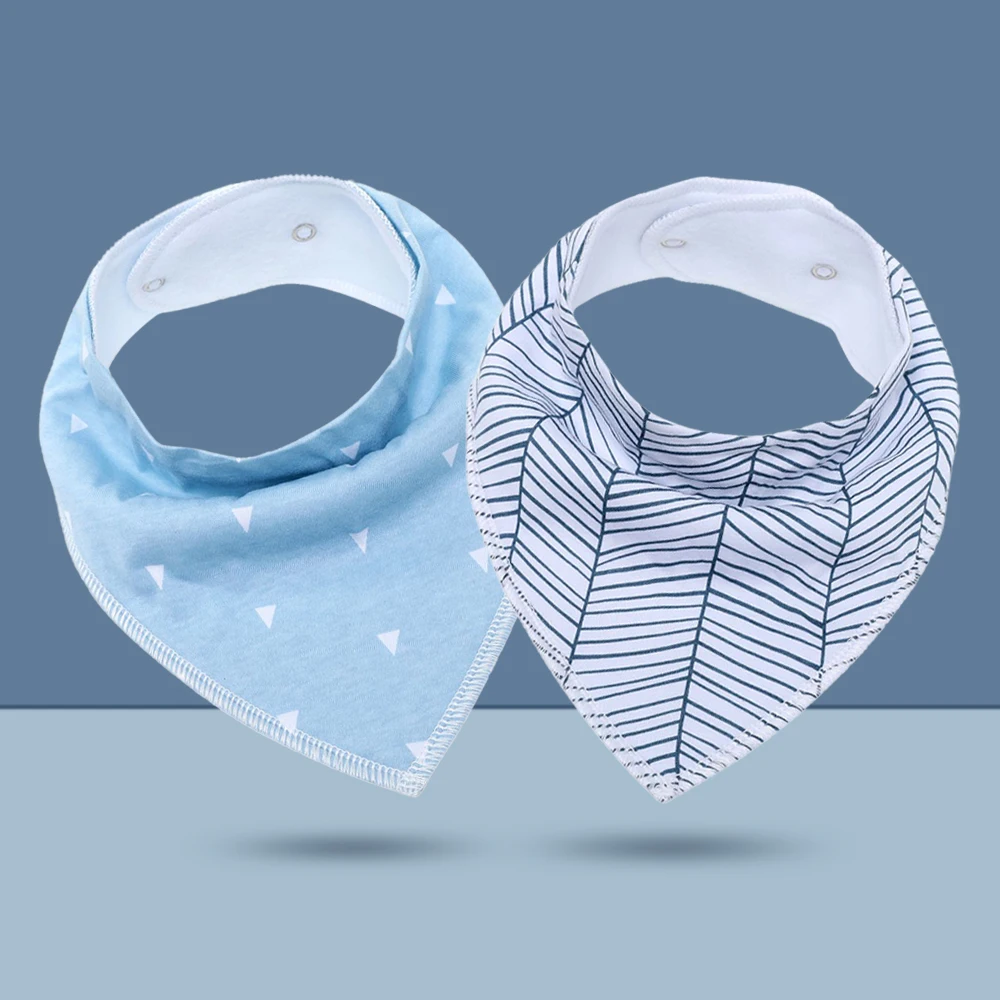 2Pcs Baby Bandana Drool Bibs for Boys and Girls Super Soft 100% Organic Cotton Bibs Baby Shower Gift Sets Newborn Saliva Towel shake baby's hand