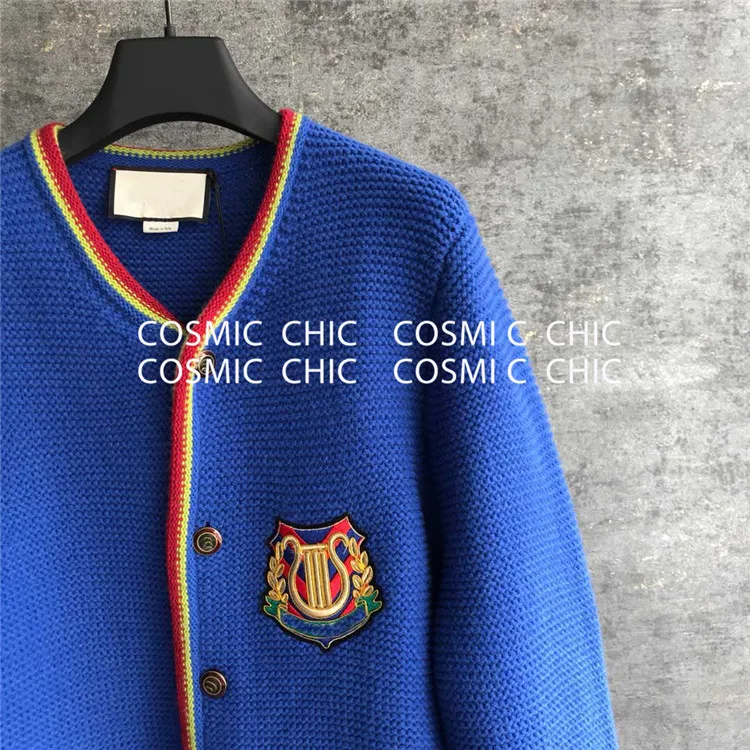 Cosmicchic Модный высококачественный Синий Свободный вязаный женский свитер, кардиган однобортный теплый вязаный свитер
