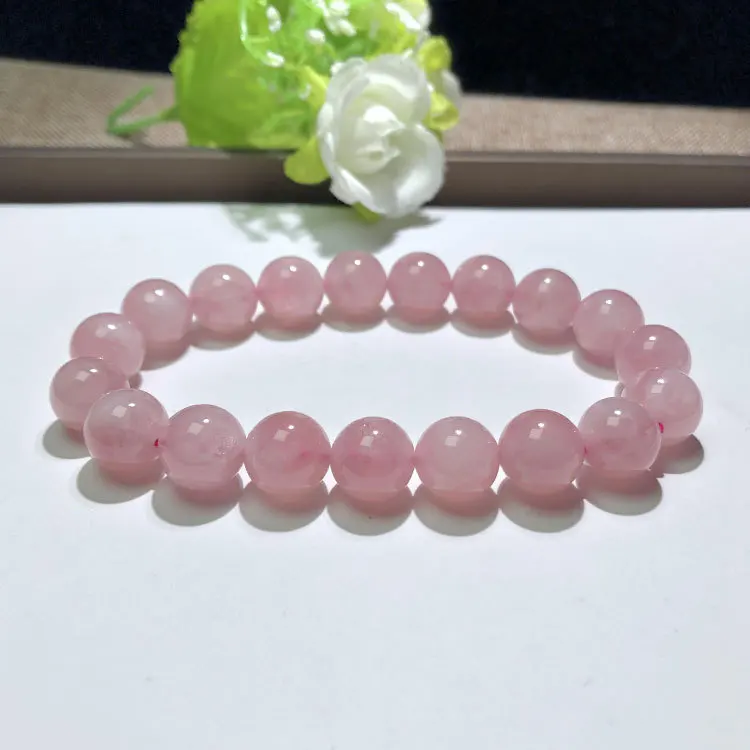 8-12mm Natural Round Beads Rose Quartz Loose Bead Bracelet 8