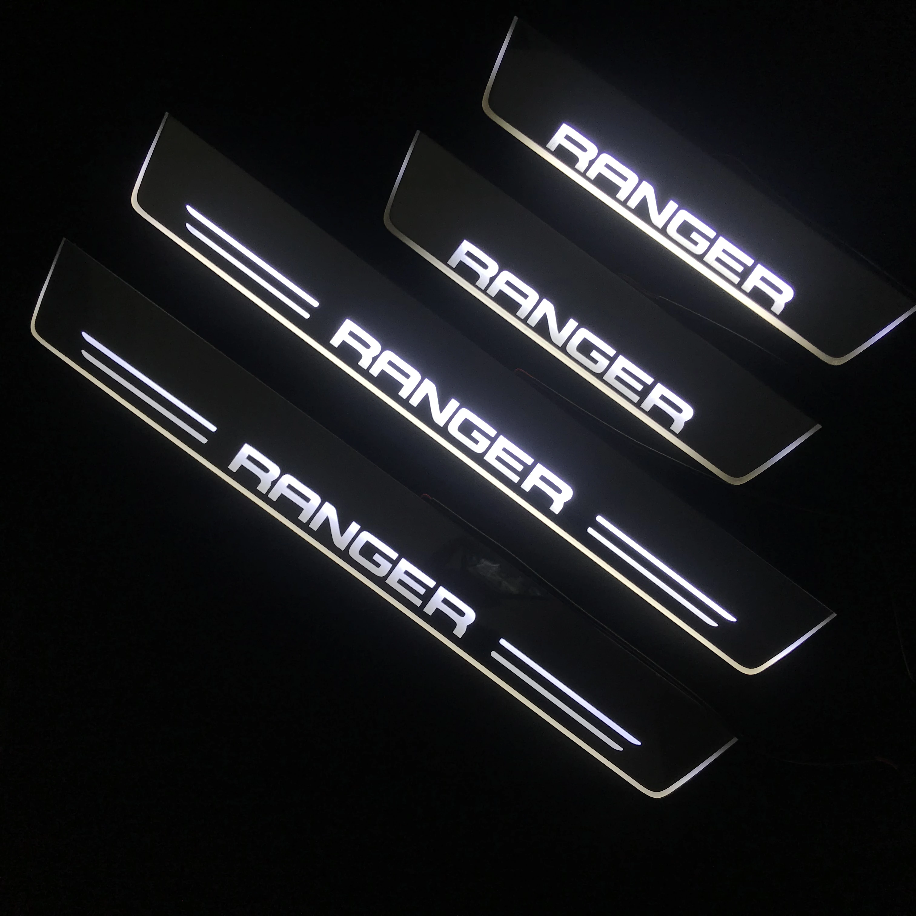 RQXR led перемещение двери Накладка для Ford ranger динамический дверной порог пластина