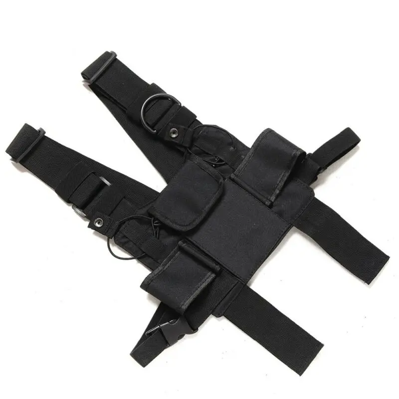Good Quality Nylon Walkie talkie Backpack Chest Pocket Black Universal Bag Case for Two Way Radio 5