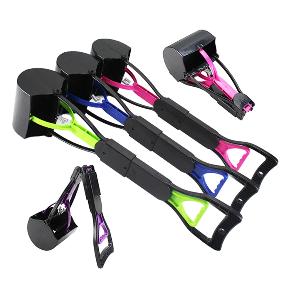 

Long Handle Pet Dog Pooper Scooper Cleaning Pick Up Grabber Remover Tools Plastic Poop Scoopers For Dogs Pink Purple