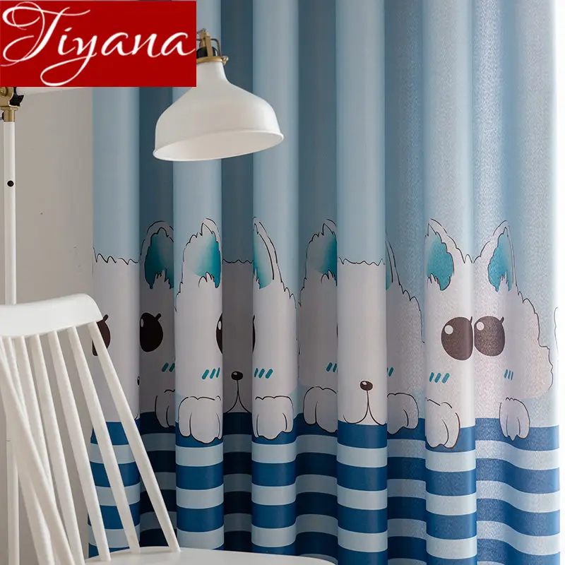 Занавески для детской комнаты с милыми кошками из мультфильмов розовые