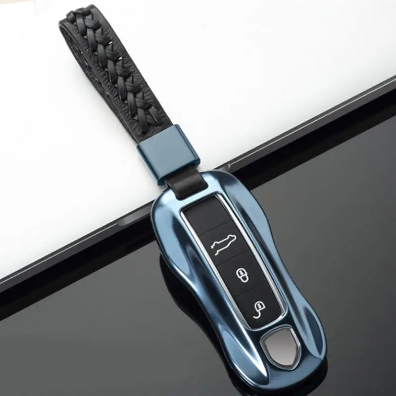 Car Kelyess Remote Fob Case Cover Metal Protective Shell for Porsche
