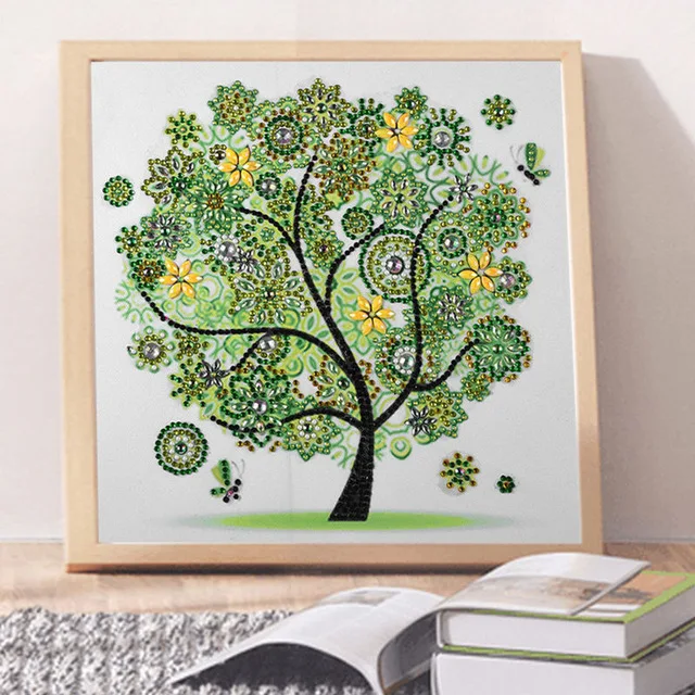 High Quality 5D DIY Diamond Embroidery Spring Summer Autumn Winter Seasonal Flower Tree Shape Special Shape Diamond Painting 