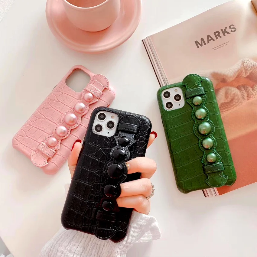 Для iPhone 11 Pro Max Xr Роскошный чехол из крокодиловой змеиной кожи с жемчужным