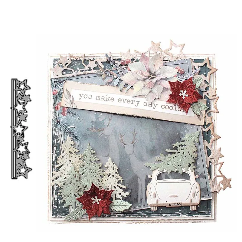 

JC New Design Metal Cutting Dies Star String Bar for Scrapbooking DIY Punch Blade Card Make Stencil Craft Mold Mould Decoration