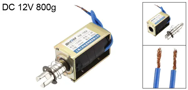 10mm 800g UXCELL DC 12V 31N 8/10/15 мм пуш-ап Тип Электромагнит открытая рамка Тип прямолинейного движения с хорошим качеством, для офисных помещений механические - Цвет: 10mm 800g