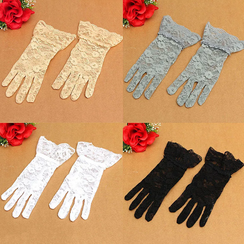 Женские сексуальные свадебные перчатки для вождения, вечеринки, выпускного вечера, кружевные перчатки, варежки