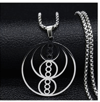 New Fashion Flower of Life Stainless Steel Chain Necklace for Women Silver Color Necklace Jewelry joyas mujer N19307