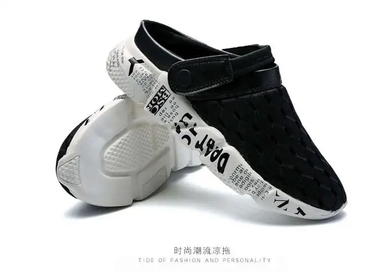 Comfort Men Shoes Casual Big Size Men's Home Slippers Fashion Mesh Soft Summer Sandals Crock Fishing Quick-drying Man Slipper B1