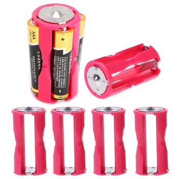 

4AAA To C Size Parallel Cell Adapter Battery Holder DC 1.5V Case Box Converter