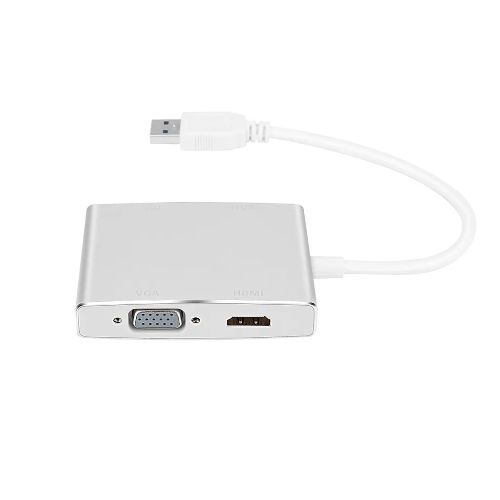 USB 3,0-DVI VGA HDMI HD LAN Ethernet RJ45 гигабит 4 в 1 конвертер адаптер для портативного компьютера ноутбука Тип C концентратор# E30