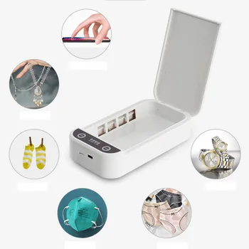 

Portable UV Light Cell Phone Sterilizer Box Smartphone Sanitizer for N95 Masks Disposable Masks Jewelry Watch