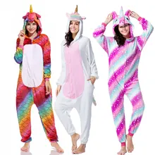 Зимние пижамные комплекты с единорогом; пижамы с героями мультфильмов для взрослых и женщин; Фланелевая пижама с изображением животных; пижамы с единорогом; пижамы кигуруми для женщин
