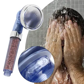 

3 Mode Bath Shower Adjustable Jetting Shower Head High Pressure Saving Water Bathroom Water Saving Filter Shower SPA Nozzle