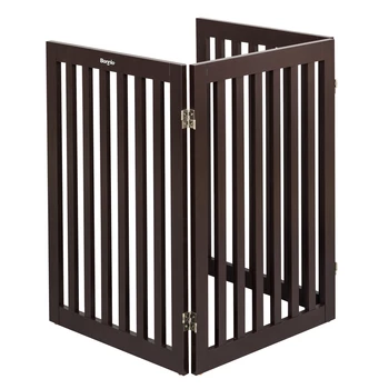 

3 Panels Wood Pet Gate Folding Cat Pet Dog Barrier Wooden Safety Gate Expanding Puppy Fence Door Stretchable Wooden Fence