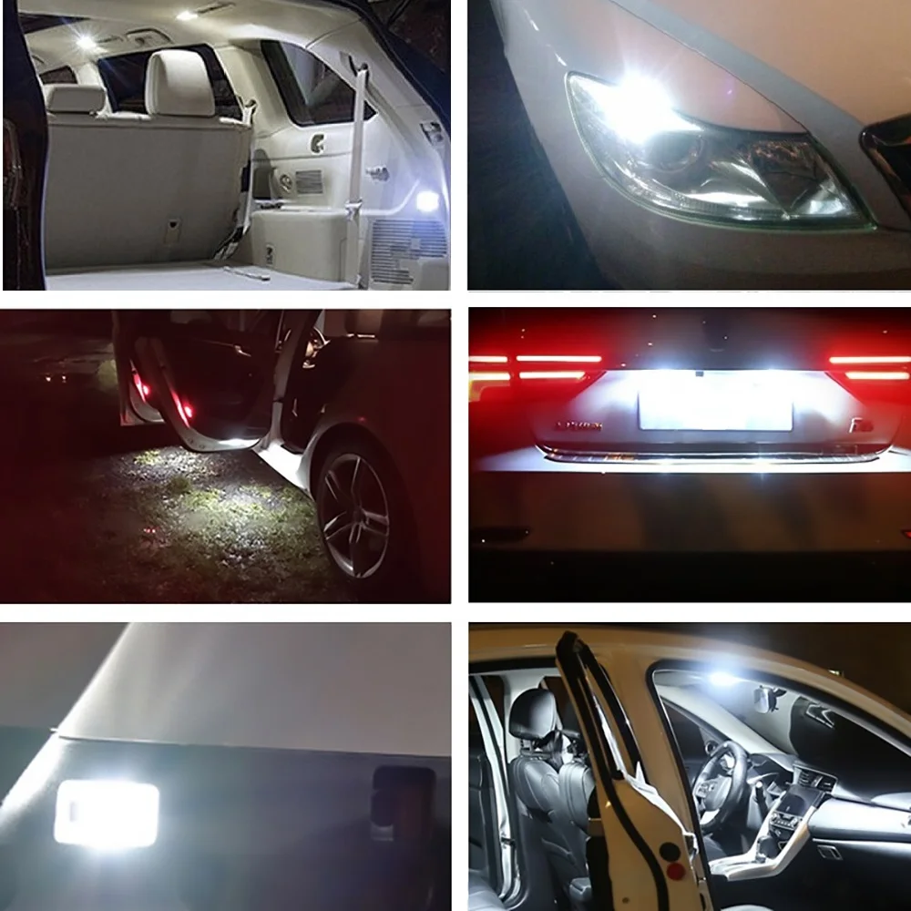 10x W5W T10 светодиодный лампы автомобиля внутренний светильник для Volkswagen VW Passat B6 B8 B5 B7 Golf 4 6 MK7 MK6 MK3 T5 T6 авто светодиодный светильник 12V 6000K