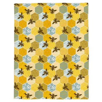 

Honeycomb Flower Customize Blanket Soft Throw Blanket Machine Washable Blankets For Beds