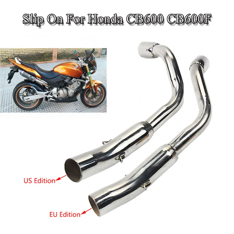 Hronet CB600 CB600F выхлопная система мотоцикла средняя труба глушителя средняя связь подключения трубы из нержавеющей стали для Honda Moto