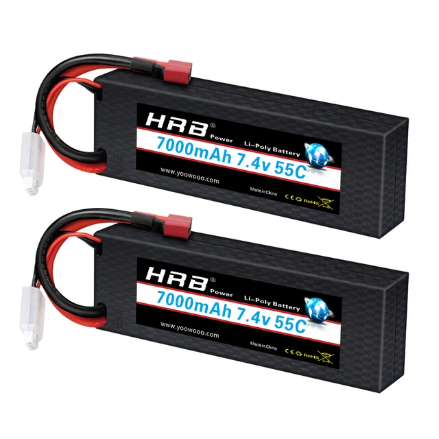 2pcs 2s Lipo 7.4V Rc Batterie 1300mah 1500mah 1800mah 2200mah avec Xt60t  Trx Connecteur pour Rc 1/16 1/14 Car Truck Drone Cadre