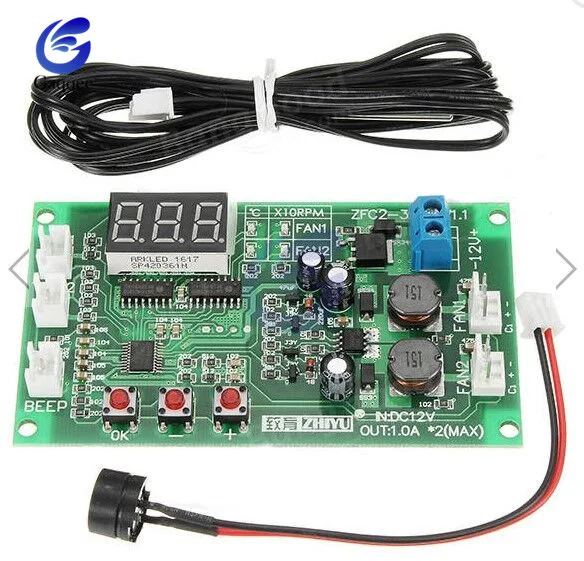 DC 12V Dual 3-провод вентилятора PWM/NCT Управление светодиодный интеллигентая(ый) цифровой Температура термостат регулятор переключатель регулятора скорости модуль