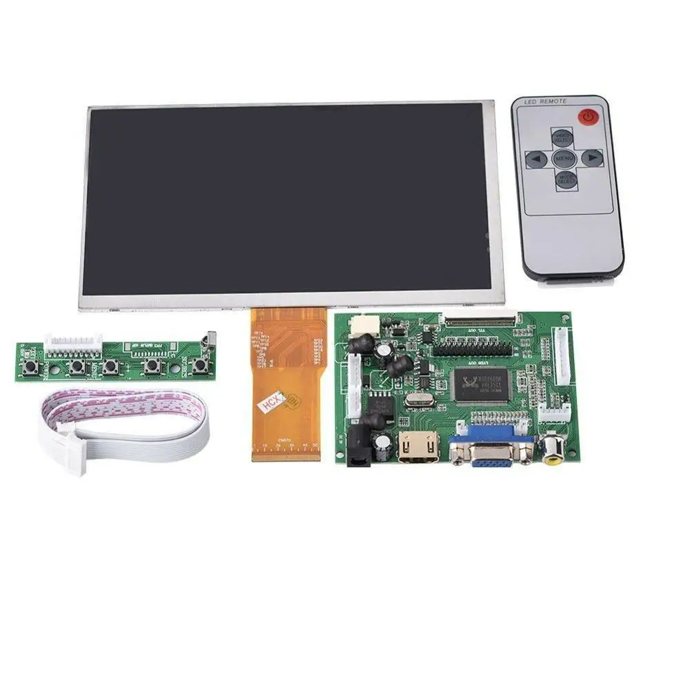 9 inch 9" LCD TFT Display HDMI VGA Monitor Screen+ Remote control for Raspberry Pi 3B 4+ 50pins TTL