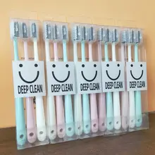 3 шт./компл. взрослых Ультра мягкий бамбуковый уголь щетиной Зубная щётка Пластик ручка Уход за полостью рта гигиены для дома и путешествий Применение с головных уборов