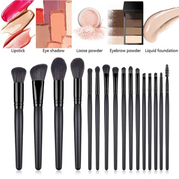 

16pcs Makeup Brush Set Loose Powder Brush Foundation Brush Eyelash Brush Lip Brush Makeup Tool Kit